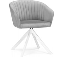 Кресло Woodville Корсо крутящиеся, светло-серое / белое 583968