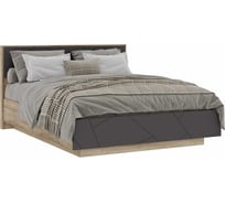 Двуспальная кровать Woodville Диамо КР 01 160x200, софт графит / дуб каньон 546000