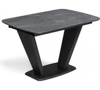 Стол на тумбе Woodville Петир 120(160)х80x75 larka grey / черный 588012
