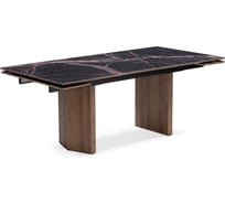 Стеклянный стол Woodville Монерон 200(260)х100x77, мейджик / орех кантри 553540