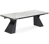 Керамический стол Woodville Денхольм 240(290)х100x75, rystal onyx bianco / черный 588037