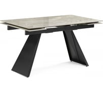 Керамический стол Woodville Хорсборо 140(200)х80x79, dyna fantasico grey / черный 588009