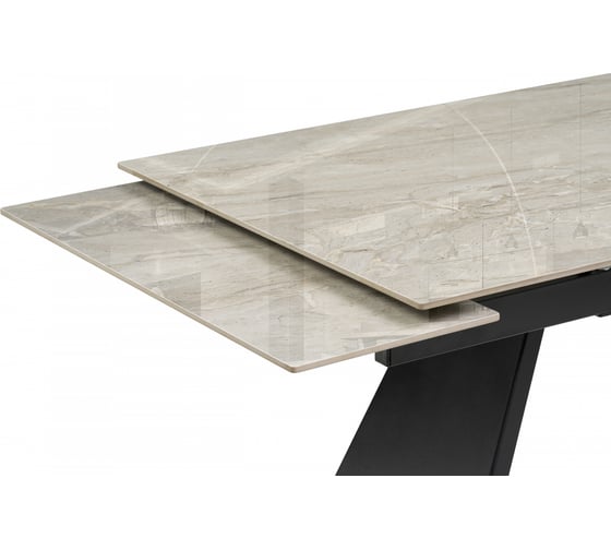Керамический стол Woodville Хорсборо 140(200)х80x79, dyna fantasico grey / черный 588009