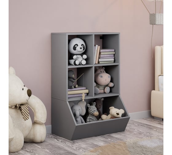 Стеллаж Letta Quattro New 5 секций, универсальный, Графит 642x996x454 L3897.09/01