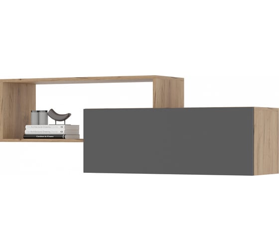 Шкаф навесной Элла ПЛ 01 серый графит / дуб крафт золото Woodville 586704 1