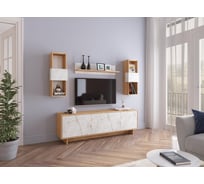 Готовая гостиная Огюст Мини дуб золотой / каспий светлый Woodville 490789