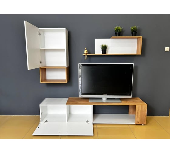 Готовая гостиная Одди белый / дуб золотой Woodville 554967