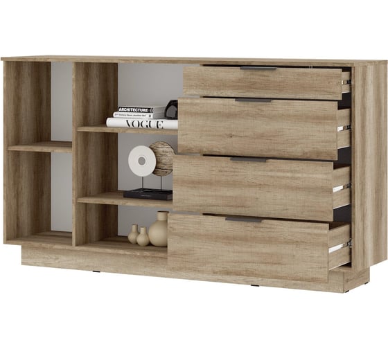 Комод Диамо КМ 01 софт графит / дуб каньон Woodville 545998