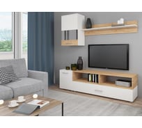Готовая гостиная Алонсо белая / дуб золотой Woodville 398918