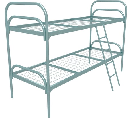 Кровать металлическая двухъярусная ''Стандарт + 2'' (900x1900, сетка 100x50, 2 перемычки) с лестницей SAMGRUPP КД-С-УС2 900х1900 (100х50) Л