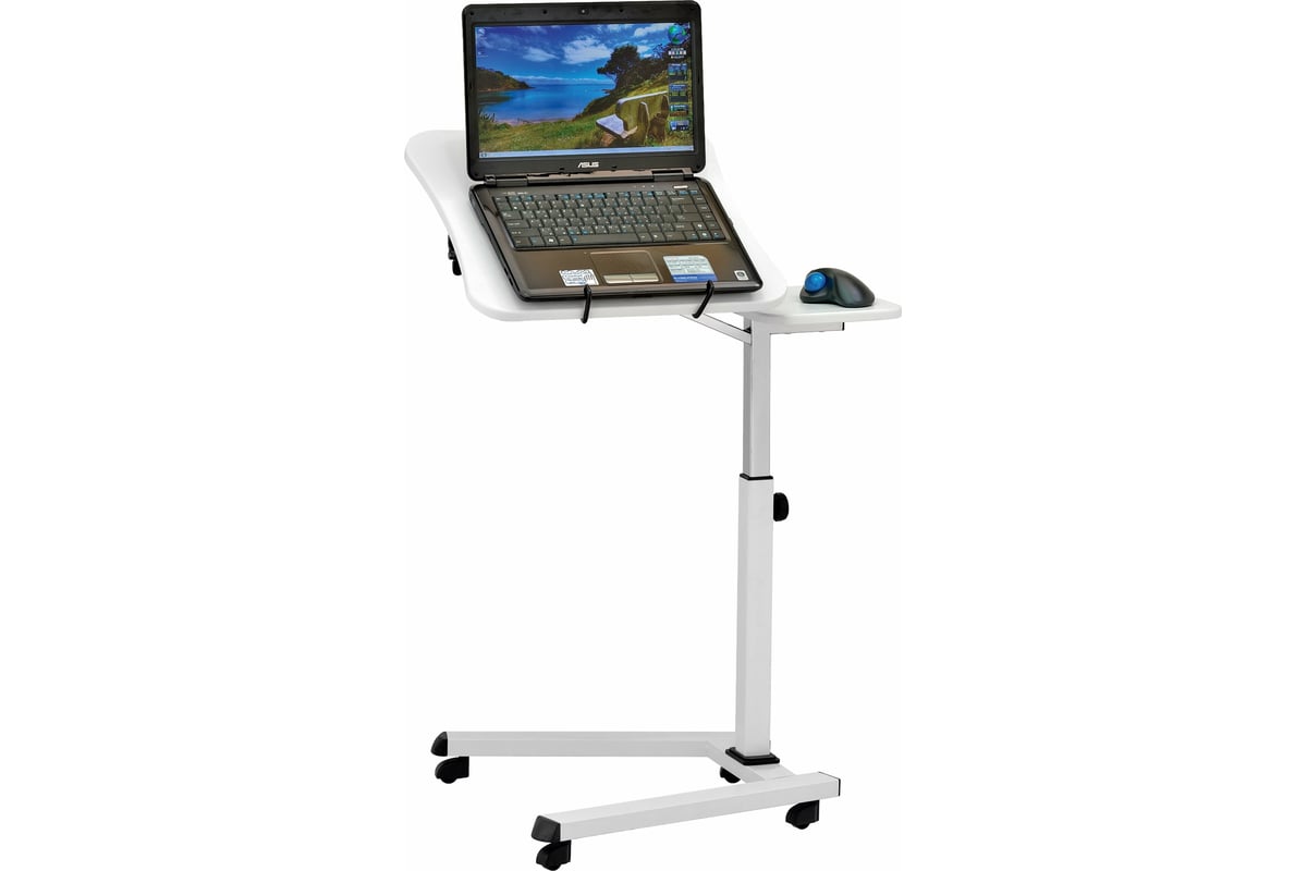 Стол для ноутбука мобильный на колесиках с регулировкой по высоте unistor eddy