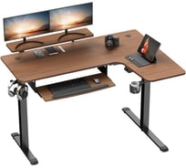 Стол для компьютера Eureka угловой правый c электрической регулировкой по высоте ERK-L60R-WN ERK-L60R-WN-V1