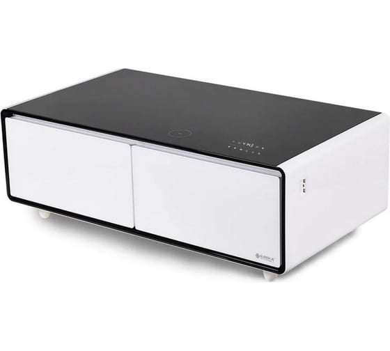 Умный кофейный столик Eureka с холодильником TB135, White+Black ERK-135EL-W