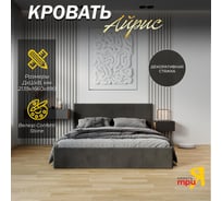 Кровать с подъемным механизмом ТриЯ Айрис (1600) Тип 1 / Велюр Confetti Stone 259645