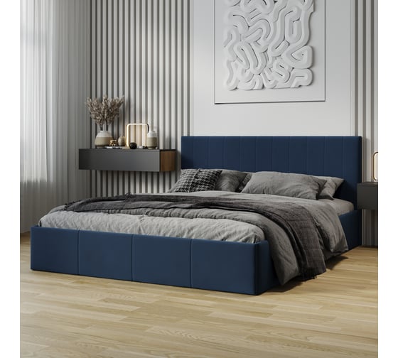Кровать с подъемным механизмом ТриЯ Айрис (1600) Тип 1 / Велюр Confetti Blue 259642