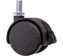 Мебельное колесо AKS диаметр 50 мм, с винтом М8, с тормозом, черное 46315