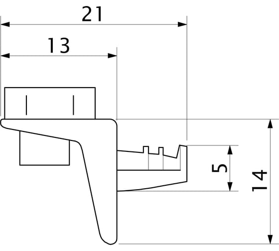 Металлический полкодержатель для стеклянной полки AKS SEKURA 0.8 никель 48846