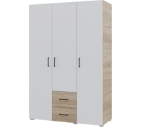 Шкаф Арника Victor 3х. ств. 2 ящ. (Сонома - белый) 00-00144238