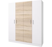 Шкаф Арника 4-х створчатый Леси, дуб сонома/белый Н144710