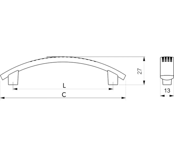 Мебельная ручка AKS скоба, пластик, PS06/C6 96 металлик 58743