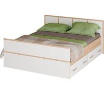 Кровать Арника с реечным настилом Сакура LIGHT 140x200, дуб сонома Н001167