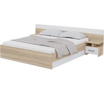 Комплект кровати Арника 160x200 с настилом и тумбами Леси, дуб сонома Н1447170