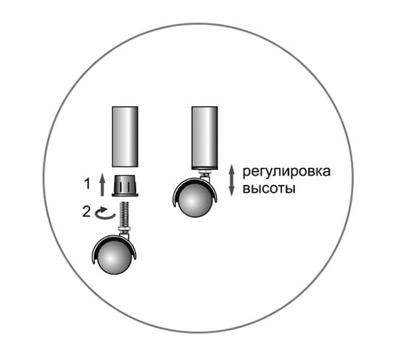 Колесная опора Element d 50мм с резьбой М10 пласт. черный 132020