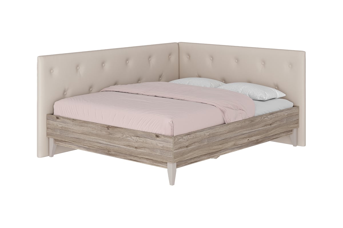Кровать Арника 160x200 с мягким изголовьем и боковиной Скандика ...