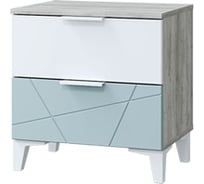 Спальный гарнитур Арника Лагуна Тумба прикроватная (дуб серый/серо-голубой/белый) 00-00129975