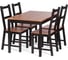Обеденный комплект Tetchair Sonata dining set (стол + 4 стула) массив сосны, стол: 120x75x73 см, стул: 41x50x95 см, антик/чёрный 21795 4