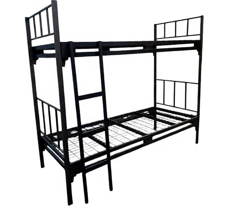 Двухъярусная металлическая кровать Sebmet с лестницей Strong (800х1900, сетка 100х50, 3 усиления) К2-80190-10050-3УЛ