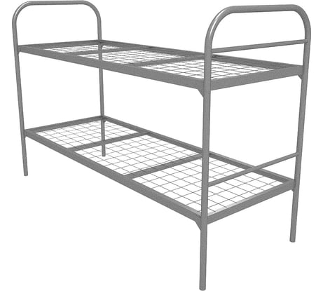 Двухъярусная металлическая кровать Sebmet 800x1900, сетка 100x100, 2 перемычки (Б+2) К2-80190-10050-2П