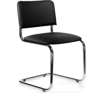 Стул KSG Сильвия хром, экокожа Черная, комплект 2 шт. BOX 2 НФ-00000815