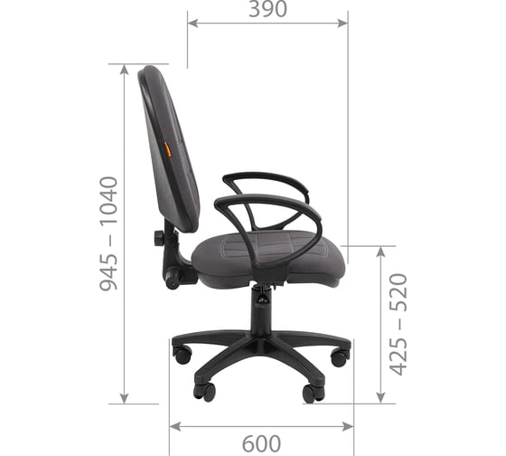 Офисное кресло CHAIRMAN 205 Россия ткань T08 черный 00-07152553