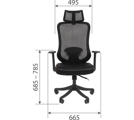 Офисное кресло CHAIRMAN CH563 черный пластик, черный 00-07146051