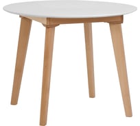 Стол обеденный CASTOR т.с.201 (Белая эмаль), т.н.0 (Светлый бук) без тонировки Техно-К Т-К-СТ-201-0