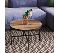 Кофейный столик Callisto mobili круглый Дуб бомонт лофт М011.1А52