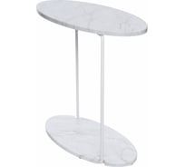 Журнальный столик Callisto mobili в стиле лофт М037.0Д70 Светлый мрамор/белый М037.1Д70