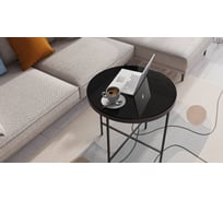 Журнальный столик Callisto mobili круглый высокий со стеклом (стемалит) М011.2А20