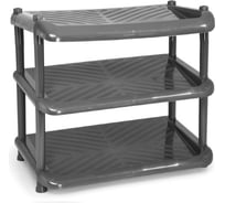 Этажерка для обуви Полимербыт КОМФОРТ 3 полки, серая 4392304
