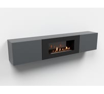 Тумба ТВ Lux Fire Енисей настенная 2000 матовая, графит с биокамином 900 ТС-900Г-2000х400х286