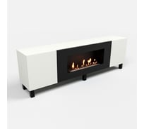 Тумба универсальная Lux Fire Байкал Н 1600, ножки, белый, с биокамином 900 ТУ-2024-БН1600Б-01