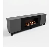 Тумба универсальная Lux Fire Байкал Н 1600, ножки, графит, с биокамином 900 ТУН-Б1600Г