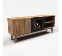 Тумба ТВ Lux Fire Волга напольная 1500, дуб вотан, с биокамином 500 ТП-500В-1500х600х300