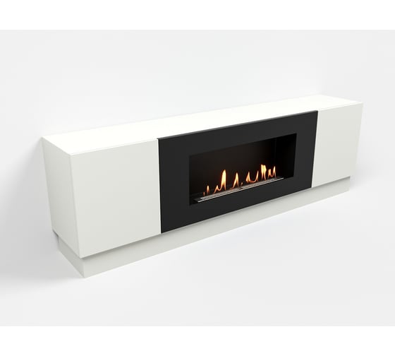 Тумба универсальная Lux Fire Байкал 1600, белый, с биокамином 900 ТУ-Б1600Б