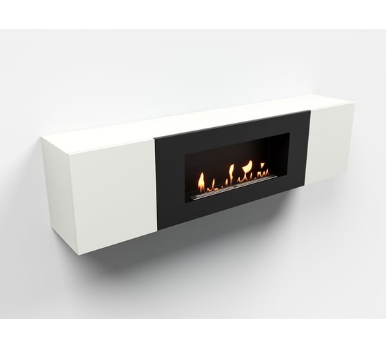 Тумба универсальная Lux Fire Байкал 1600, белый, с биокамином 900 ТУ-Б1600Б