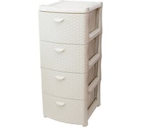 Комод IDEA ротанг 4 секции белый ротанг М 2812 белый ротанг