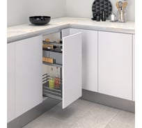 Сетка INOXA Ellite COOK IT ALL в базу 300 выдвижная с доводчиком, с креплением к фасаду, отделка орион серый 5132EA/30PAR