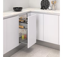 Сетка INOXA Ellite COOK IT ALL в базу 400 выдвижная с доводчиком, с креплением к фасаду, отделка орион серый 5132EA/40PAR