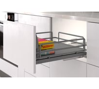 Сетка INOXA Ellite в базу 450 выдвижная с доводчиком, отделка орион серый 5202EY/45-45PAR